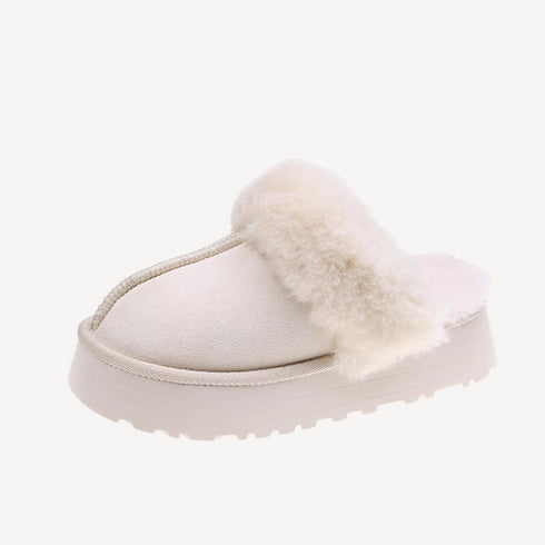Women's Warm Plush Slip-on Platform Slippers